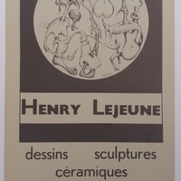 Affiche pour l'exposition Henry Lejeune : dessins sculptures céramique , (Mons), du 17 au 19 mars.